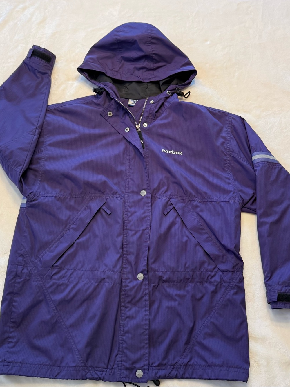 Reebok Mens Purple Hooded Parka Jacket